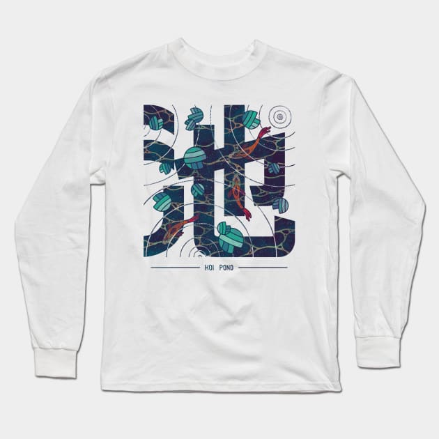 Koi Pond Kanji Long Sleeve T-Shirt by againstbound